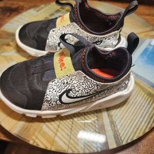 Nike Kids Sneakers Black White with Yellow Accents